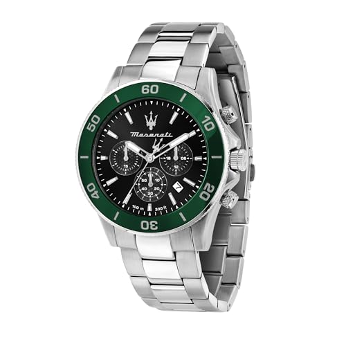 Maserati Orologio Uomo, Cronografo, Analogico, Cinturino In Acciaio, Collezione Competizione - R8873600008