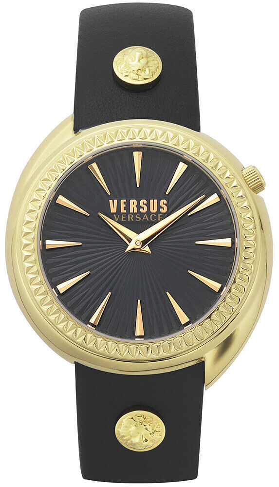 Orologio Donna VERSUS Versace TORTONA VSPHF0320 Vera Pelle Nero Gold Dorato