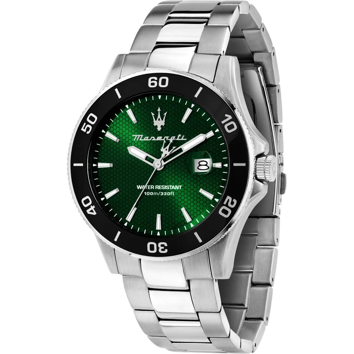 Orologio Maserati Competizione R8853100038 Acciaio 43mm Ceramica Nera Verde Uomo