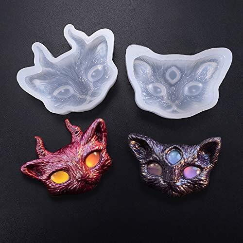 FineInno 2 Pezzi Stampi Resina Gatto Demoniaco Devil Cat Resin Molds (T5n)