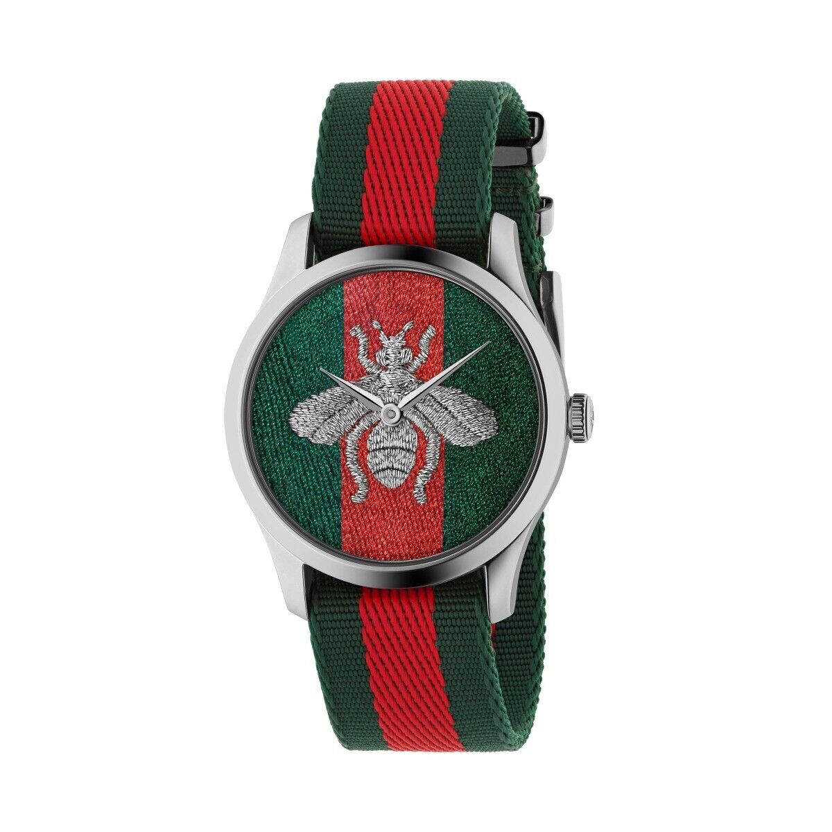 YA1264148 Gucci G-Timeless / orologio unisex / quadrante nylon verde e rosso ...