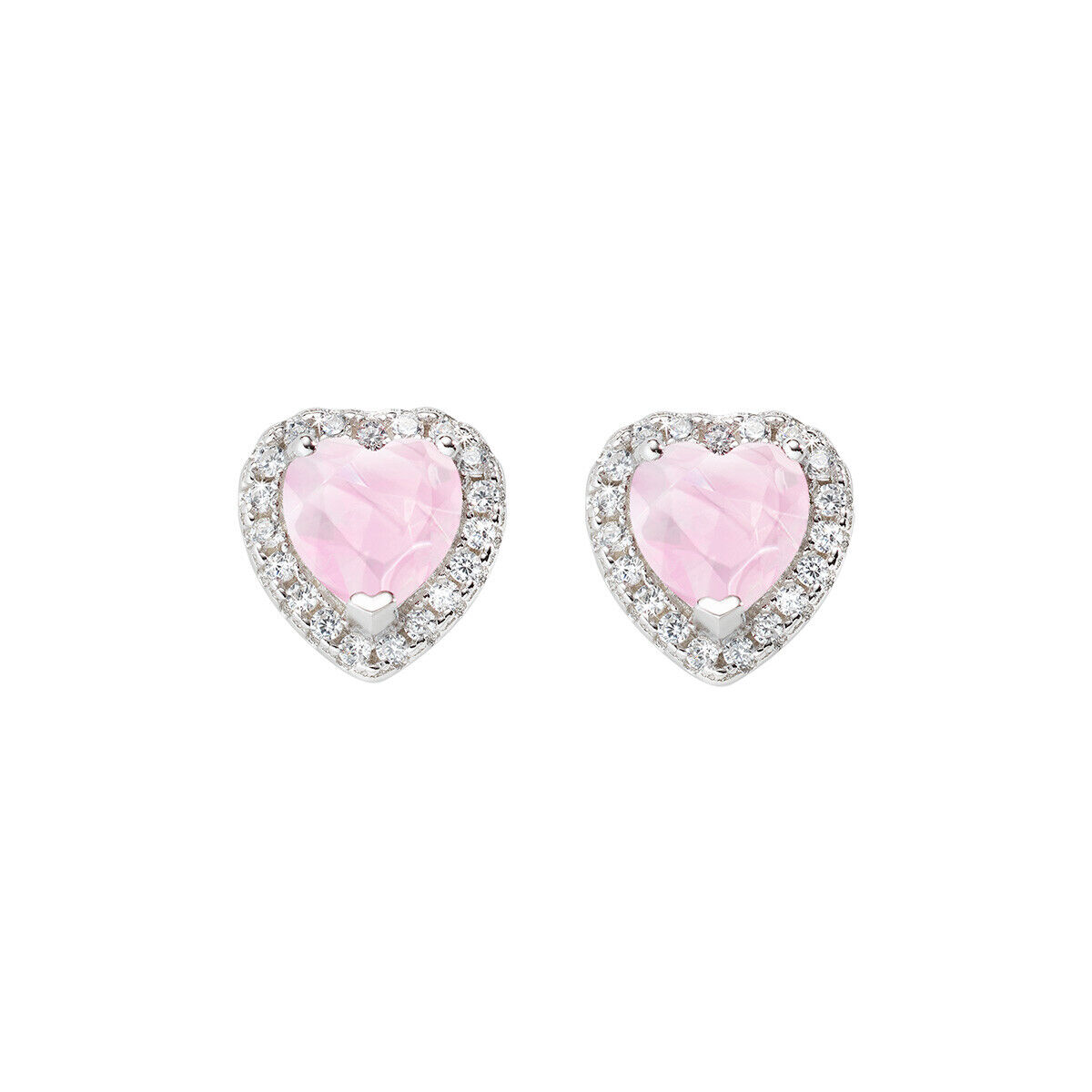 Orecchini Donna AMEN ORTICBRO Argento 925% Cuori Rosa