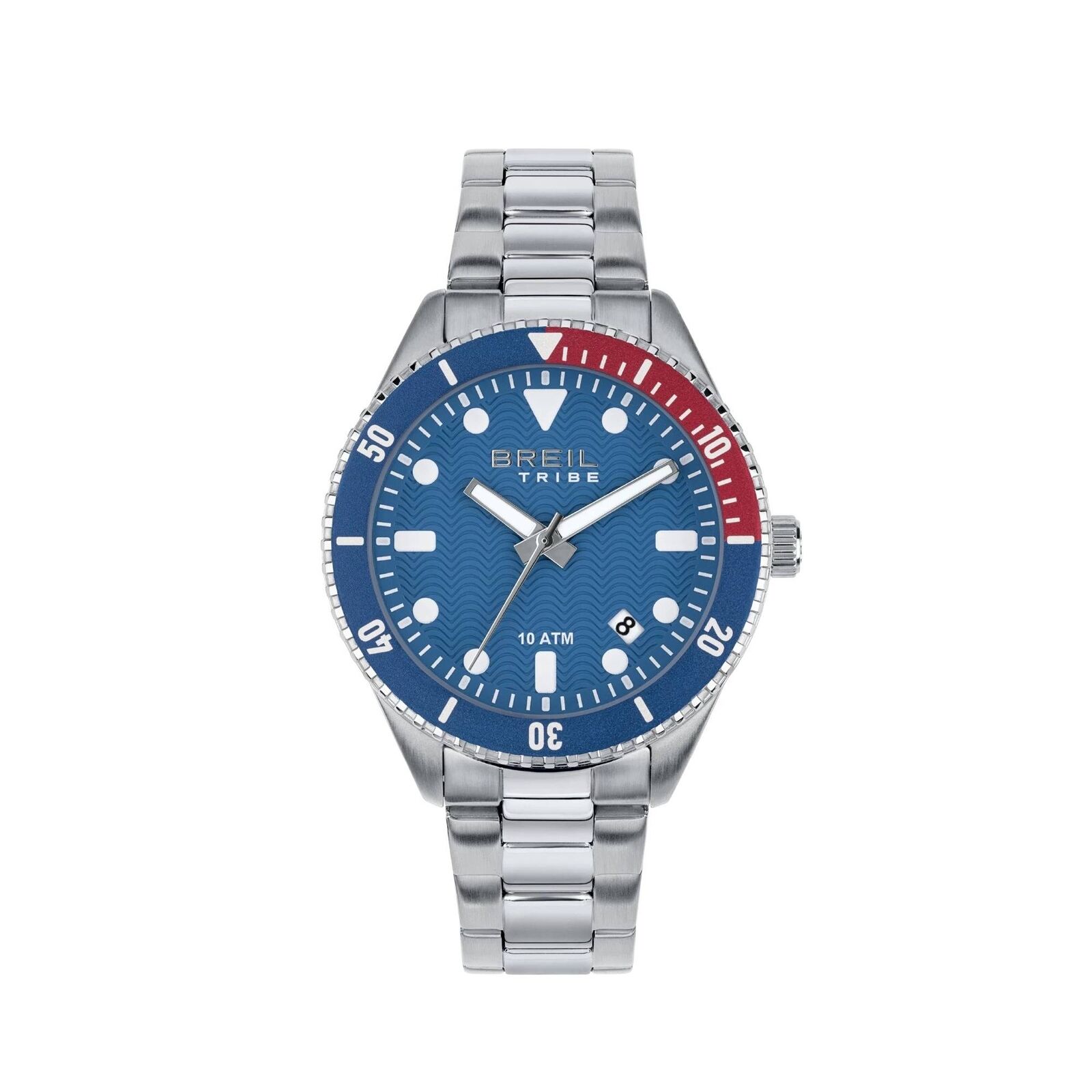 Orologio Breil Tribe Overhand EW0717 Uomo Acciaio Pepsi Rosso Blu Watch 39mm