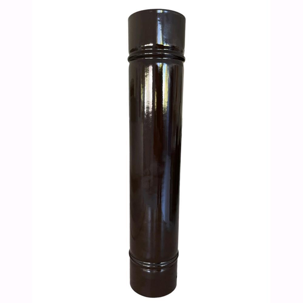 Tubo per Stufa a Legna in Lamiera porcellanata per Canna Fumaria Marrone 12x25H