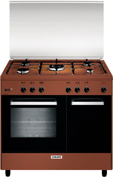 Glem Gas Cucina a gas 5 Fuochi Forno a Gas con Grill Elettrico 90x60 cm AR965GC