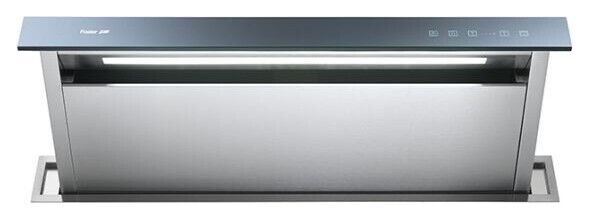Foster 2451090 Ghost Cappa da piano cm 90 - acciaio satinato / vetro nero