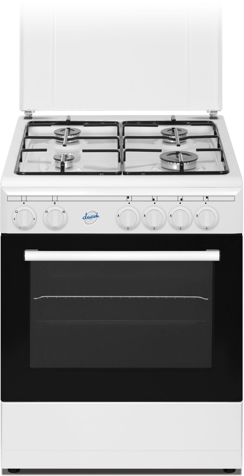 Ducati Cucina a Gas 4 Fuochi Forno Elettrico con Grill 60x60 cm Bianco SD664WE
