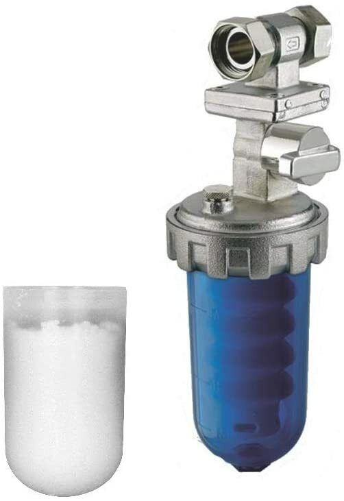 DOSATORE PROPORZIONALE POLIFOSFATI IN OTTONE CON BY-PASS BLU RUBINETTO ALTO
