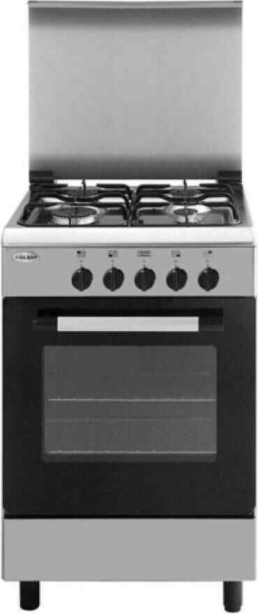 Glem Gas Cucina a Gas 4 Fuochi Forno Elettrico Grill 53x50 cm Coperchio - AE55MI