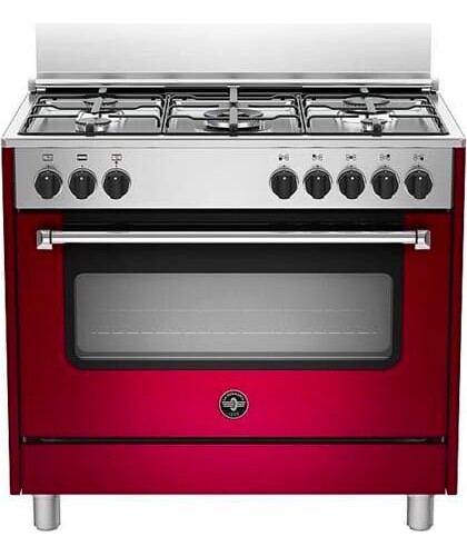 La Germania Cucina a Gas con Forno Elettrico 5 Fuochi 90x60 cm Rosso AMN965EVIV