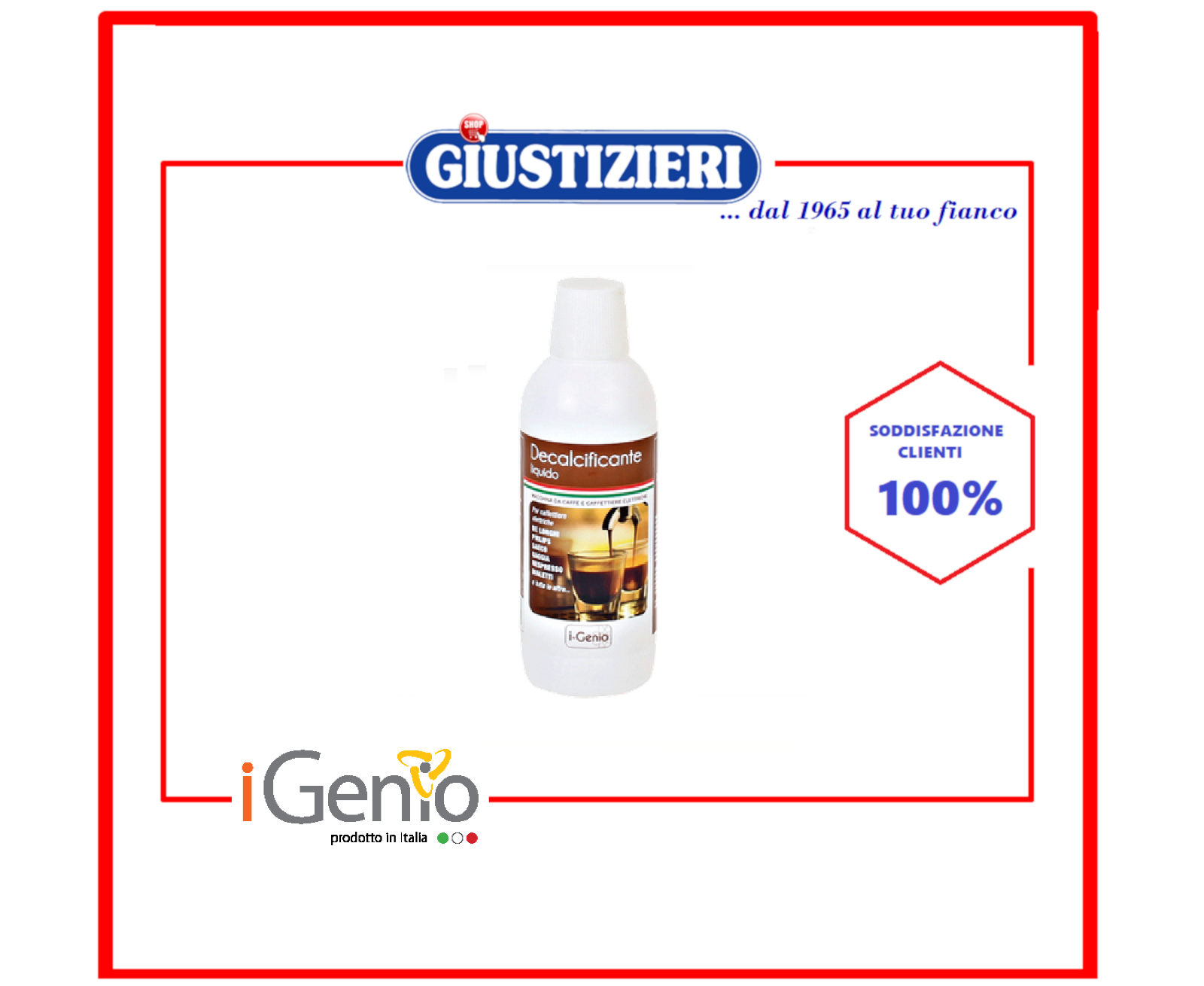 980IGENIO DECALCIFICANTE LIQUIDO PER MACCHINE DA CAFFE' 500 ML IGENIO