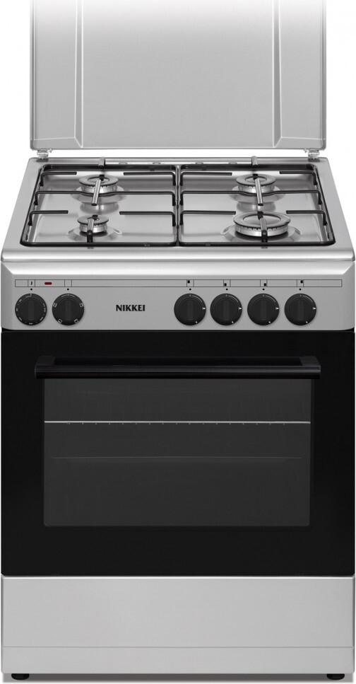 Cucina a Gas 4 fuochi con Forno elettrico e Luce 60x60 cm Bianco Nikkei SN664XE