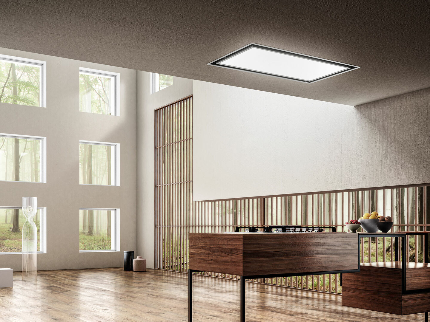 ELICA SKYDOME H30 A/100 CAPPA A SOFFITTO ASPIRANTE CLASSE A CORNICE BIANCA
