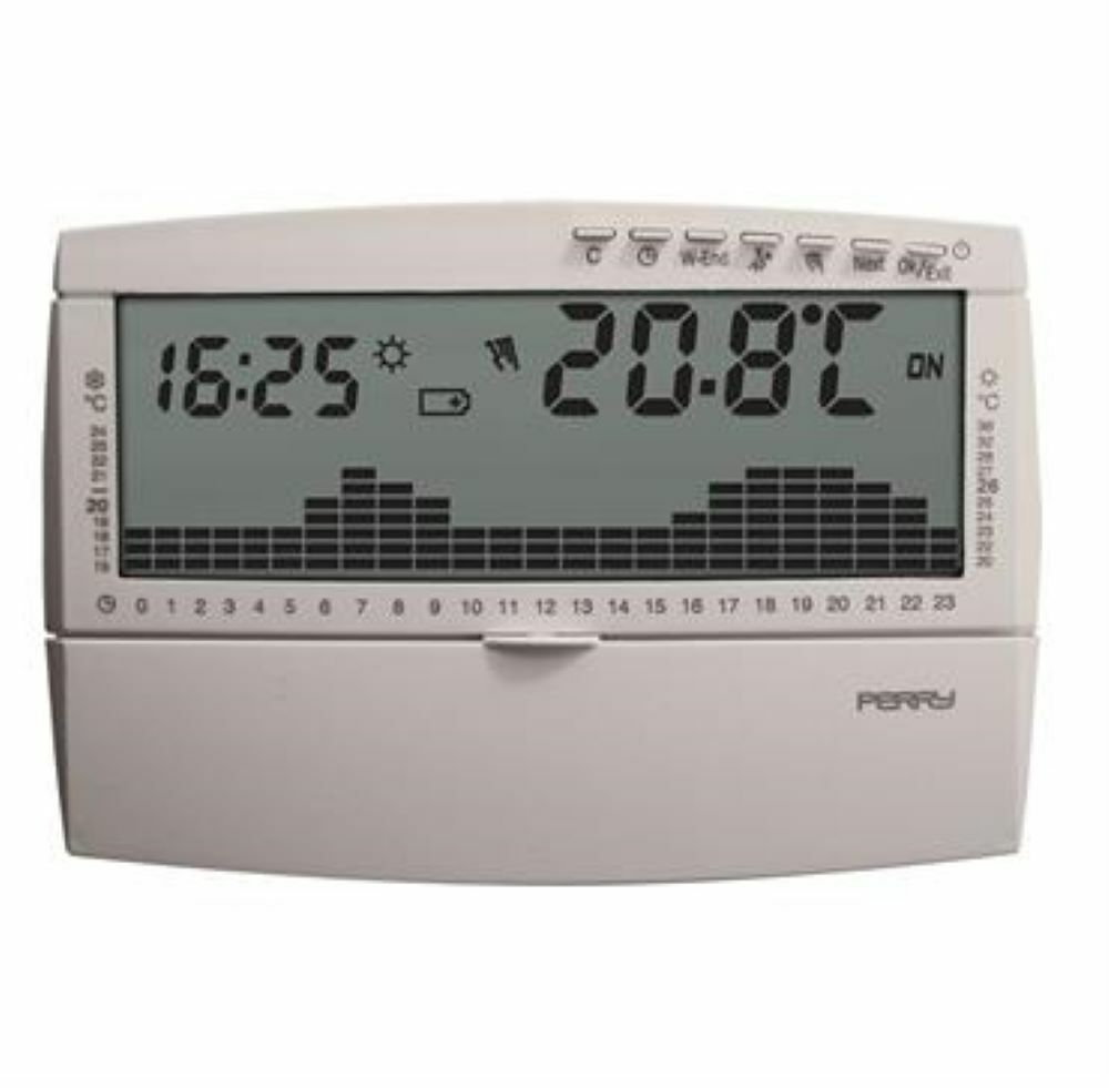 Perry 1CR CR017BG Cronotermostato Digitale Giornaliero 3V Bianco