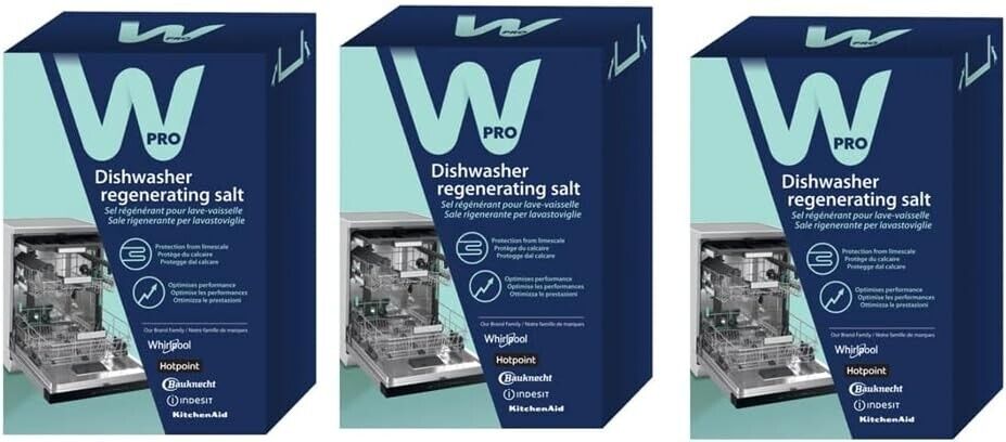 3 Confenzioni 1Kg Sale Rigenerante Addolcitore AntiCalcare Pulizia Lavastoviglie