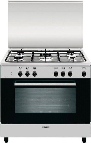 Glem Gas Cucina a gas con forno elettrico multifunzione 5 Fuochi 90x60cm AN965EI