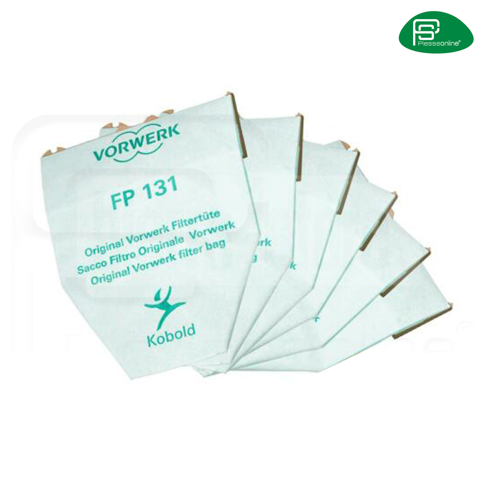 6 SACCHETTI ORIGINALI VORWERK FOLLETTO KOBOLD ASPIRAPOLVERE SCOPA 130 131