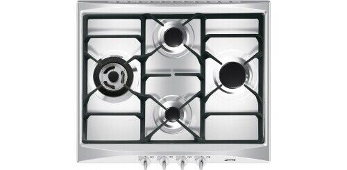 Smeg Piano Cottura 4 Fuochi a Gas 60 cm Accensione elettronica Inox SR264XGH2