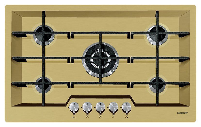 Foster 7601932 KE Gold Piano cottura a gas cm 80x51 filotop - acciaio PVD Gold