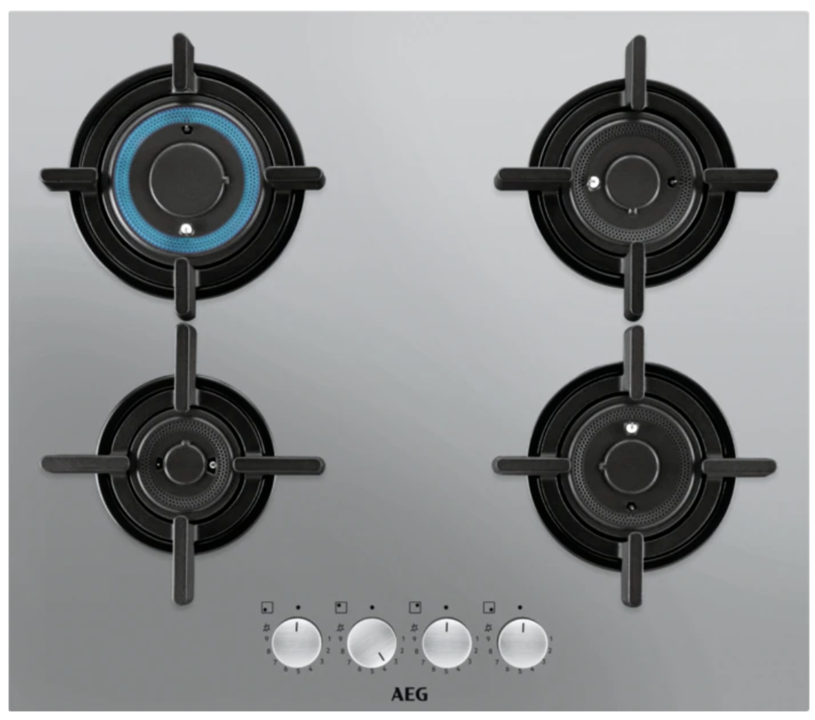 AEG HKB64029UM PIANO COTTURA A GAS 4 BRUCIATORI FLUSH BURNER STEP POWER 60 CM