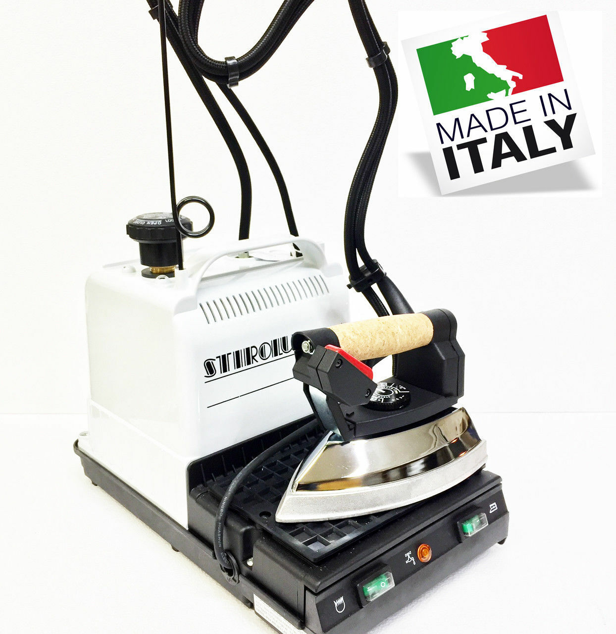 FERRO DA STIRO PROFESSIONALE CON CALDAIA STIROLUX TIPOSTIR 1800 S made in italy