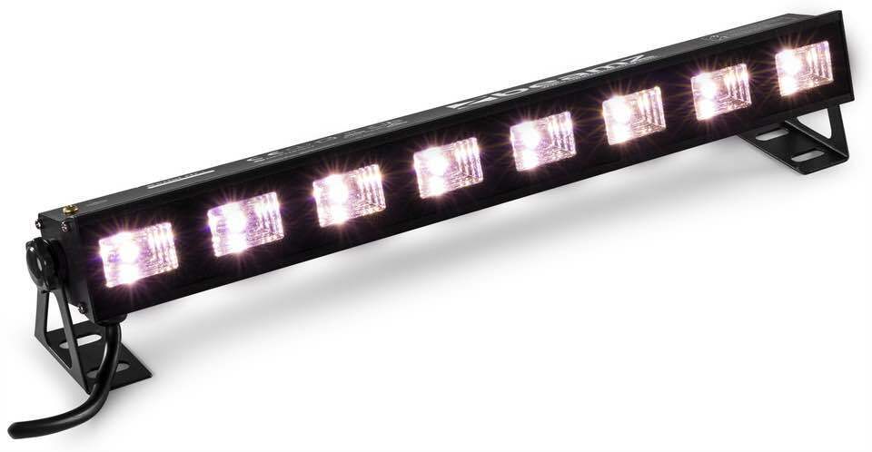 BEAMZ BUVW83 LED BAR 8X3W UV/WW 2IN1 LAMPADE PER FARO - MIXER - LEGGIO