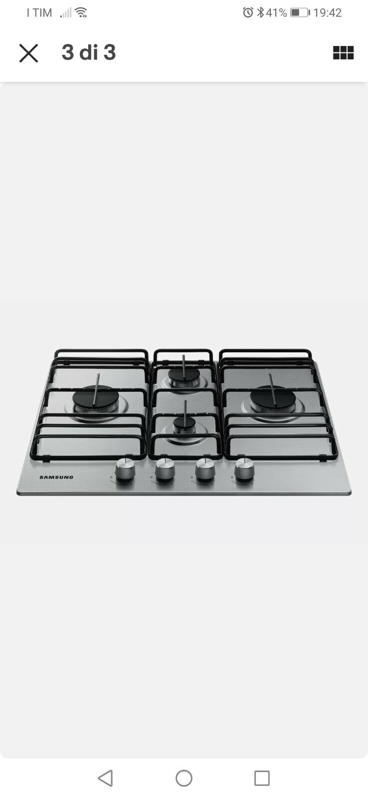 Offerta Piano Cottura Samsung NA64H3110BS/T1 Da incasso 60 cm  Fornelli Acciaio