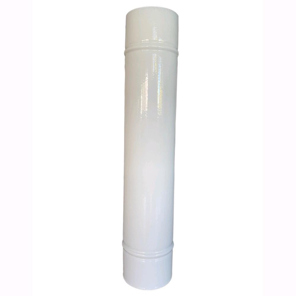 Tubo per Stufa a Legna in Lamiera porcellanata per Canna Fumaria Bianco 13x50H c