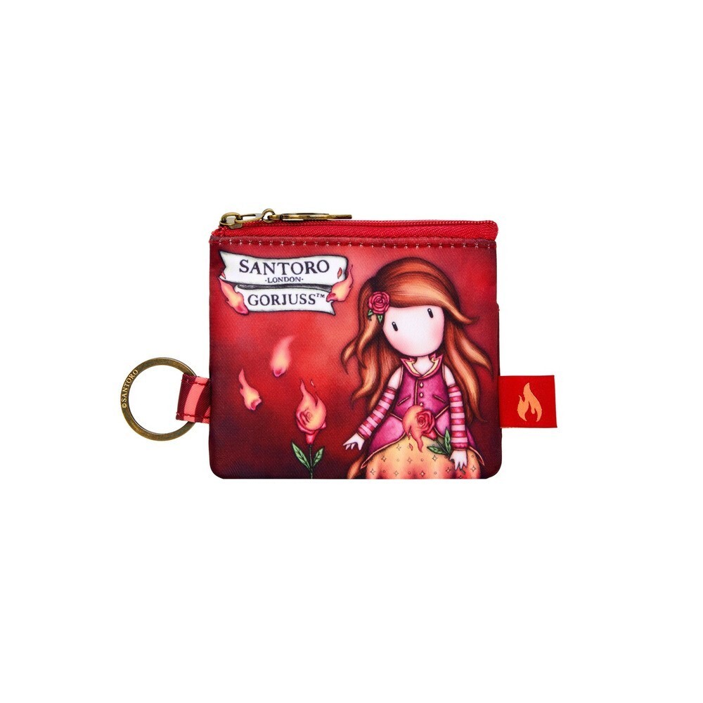 PORTAMONETE CON ZIP purse GORJUSS santoro FIRE IN MY HEART con portachiavi 899GJ