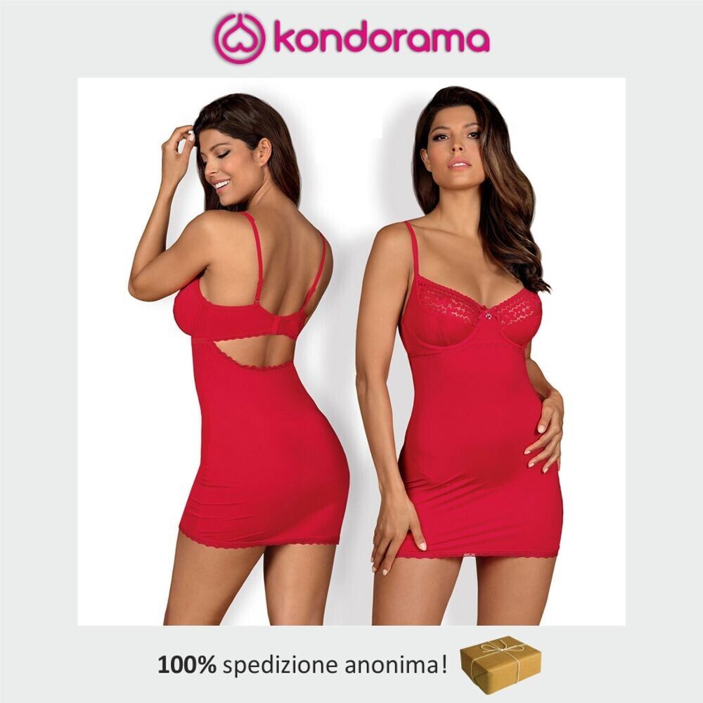 Obsessive vestito sexy donna mini abito corto rosso aderente in pizzo floreale