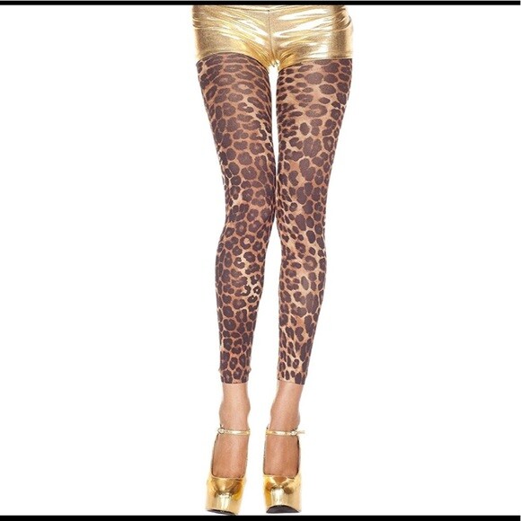 Sexy Pantacollant Leopardati Collant Senza Piede Stretch Leopard Leggings Disco