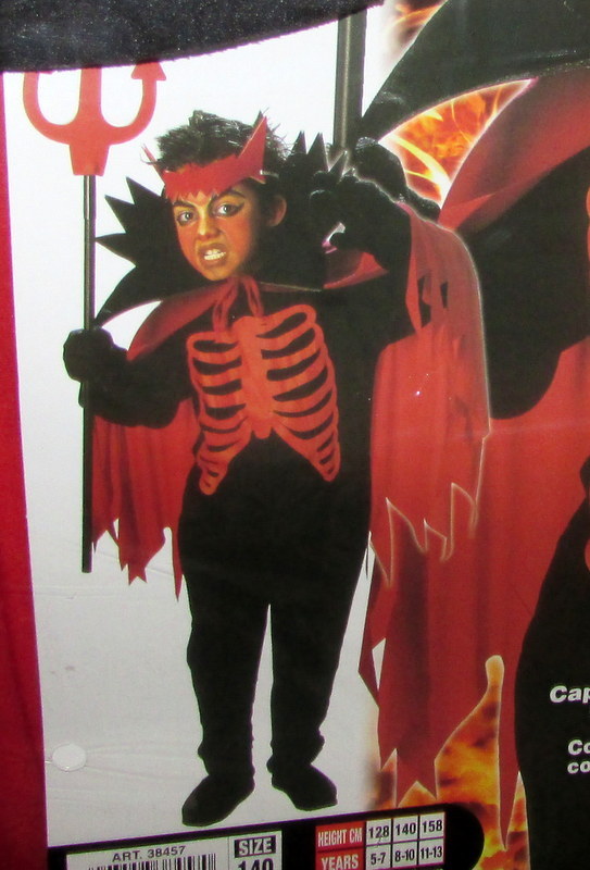 VESTITO CARNEVALE DIAVOLO DIABLO taglia M  8-10 ANNI  h 140 CM   cod.13525