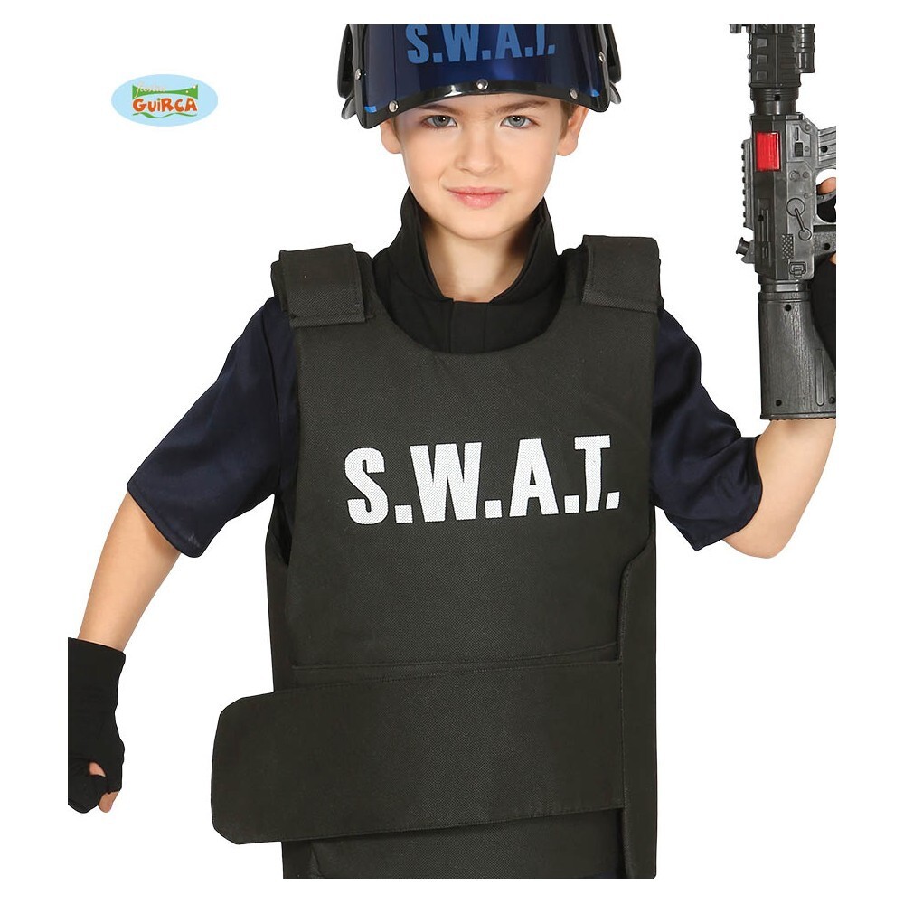 CARNEVALE HALLOWEEN GIUBOTTO ANTIPROIETTILE SWAT SQUADRA SPECIALE BAMBINO 18580