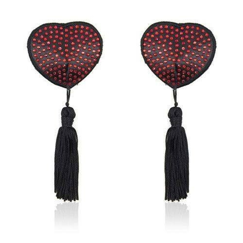 Copricapezzoli Heart Shine Black Red
