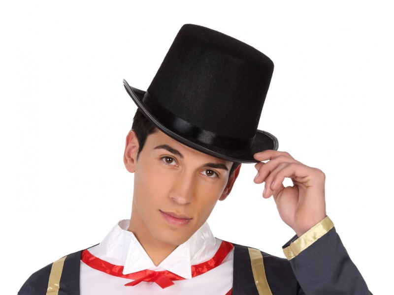 Cappello cilindro alto nero travestimento copricapo in feltro  carnevale Atosa