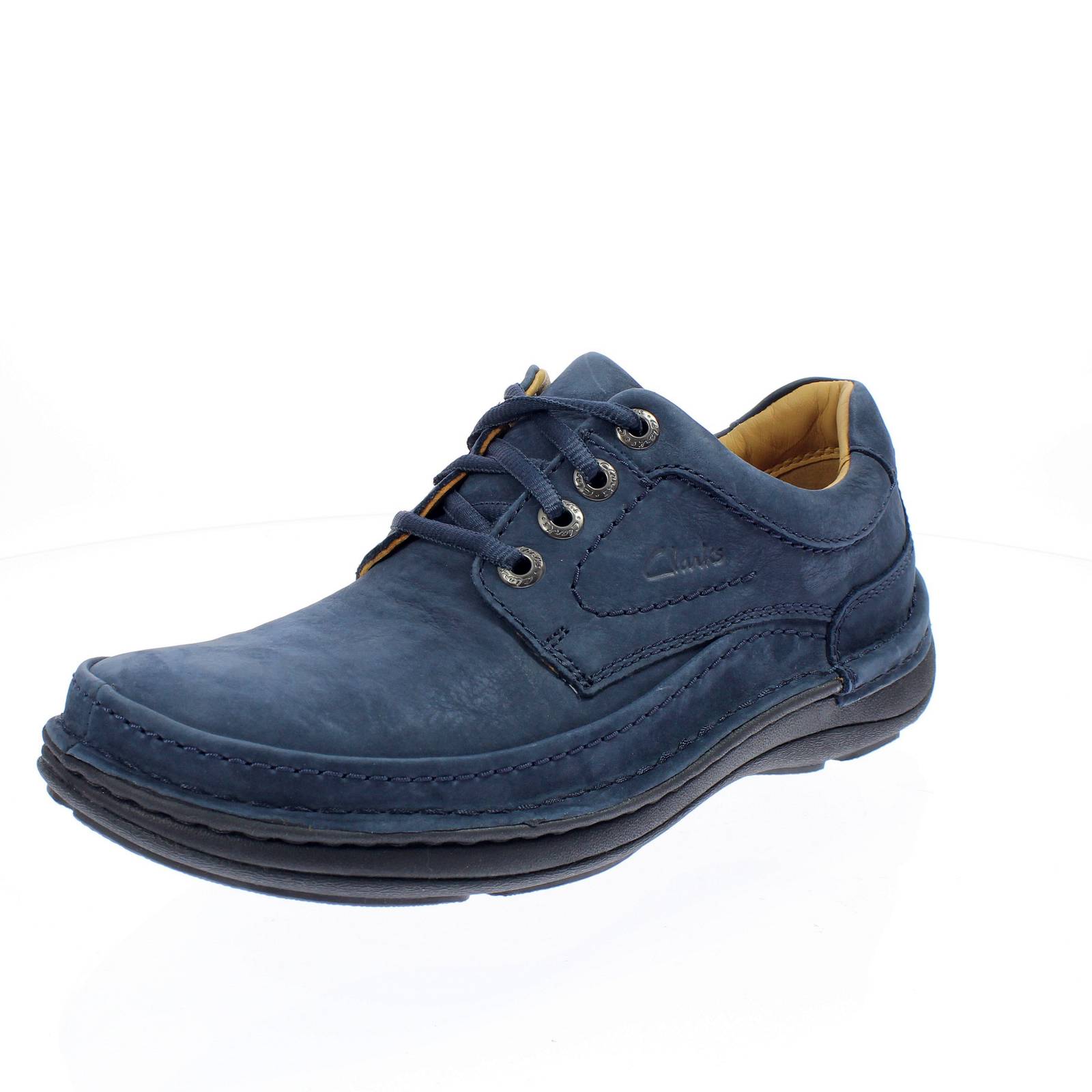Clarks Nature Three - Stringate In Nabuk Blu - Taglia 41.5 [7.5 US 25.8cm] Uomo
