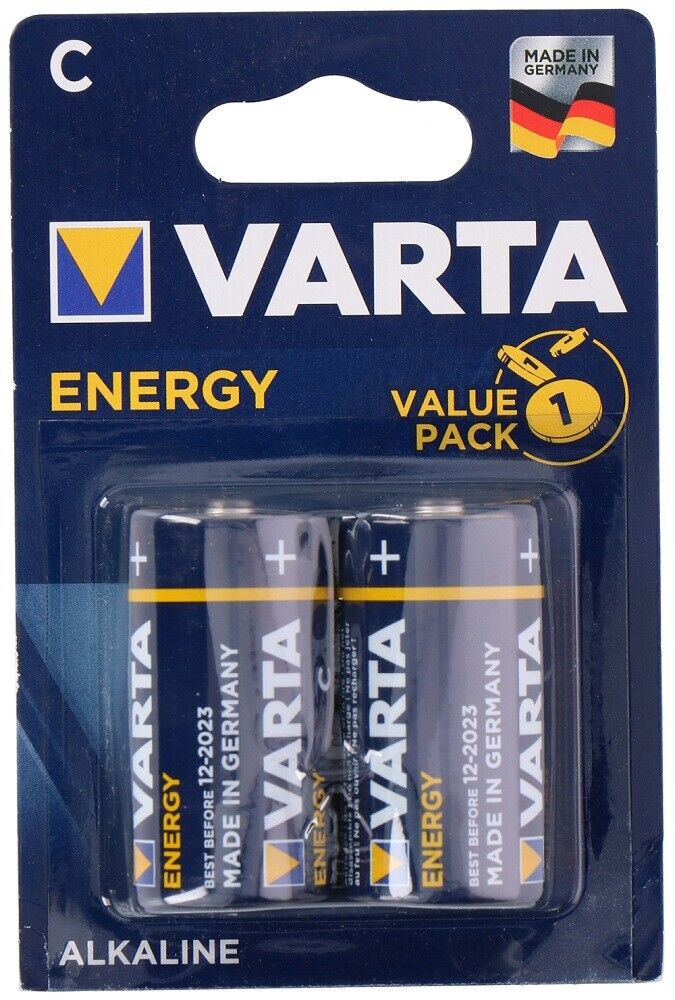 6 BATTERIE MEZZE TORCE C ALKALINE VARTA 1/2 TORCE LR14 MN1400 1.5V  3 Blister