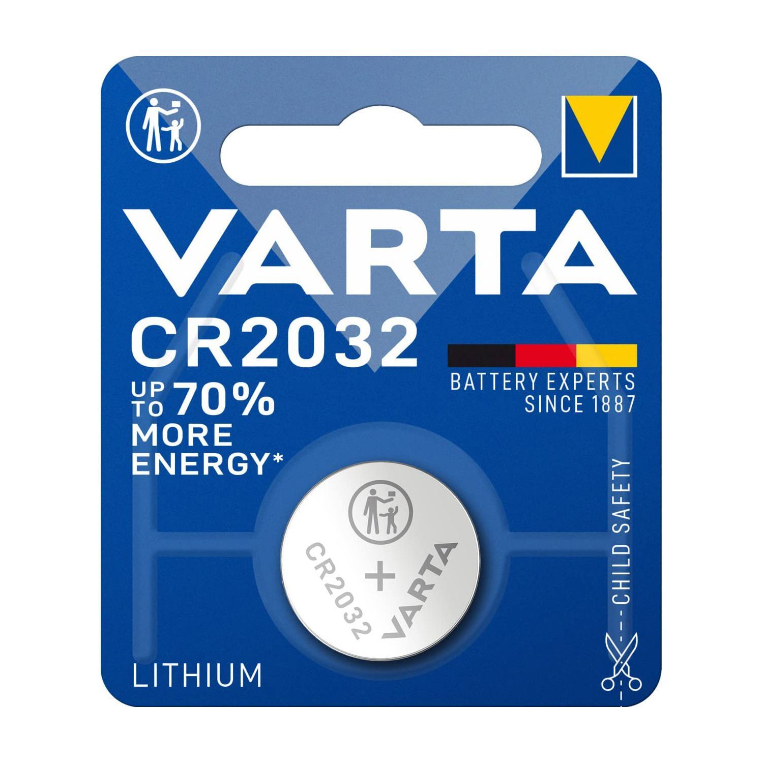 Varta CR2032 Pila a bottone al Litio, batteria professionale autonomia extra 70%