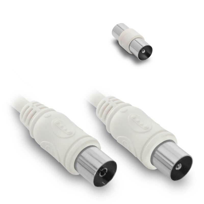Cavo TV 9,52mm mas/fem + adattatore mas/mas 2 m - bianco