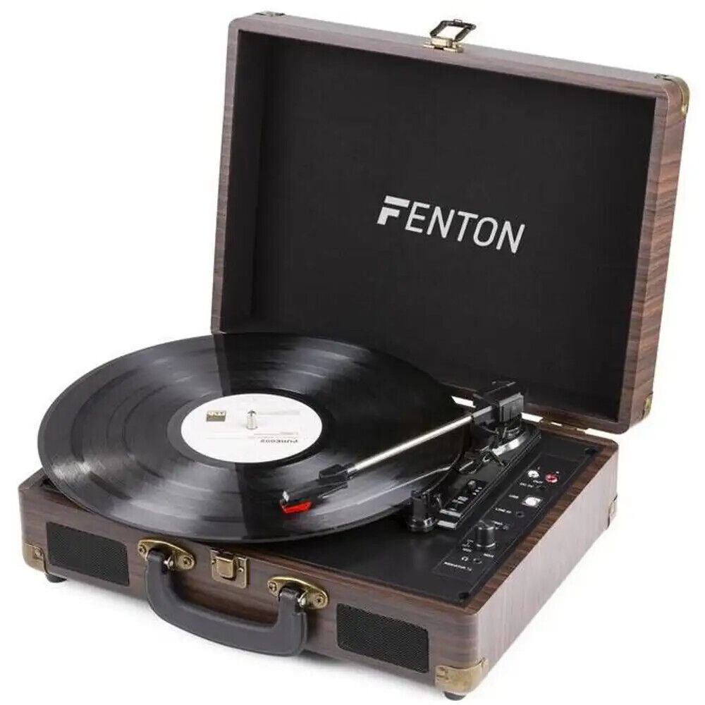 FENTON RP115B BROWN WOOD giradischi con bluetooth speaker integrati e usb NUOVO