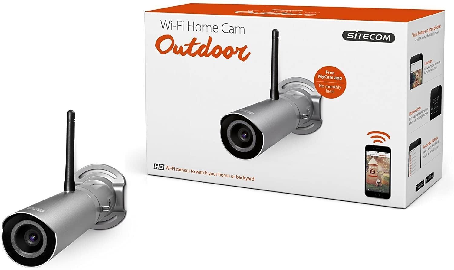 Sitecom WI-FI HOME CAM OUTDOOR IP security camera Indoor & outdoor Bullet Silver