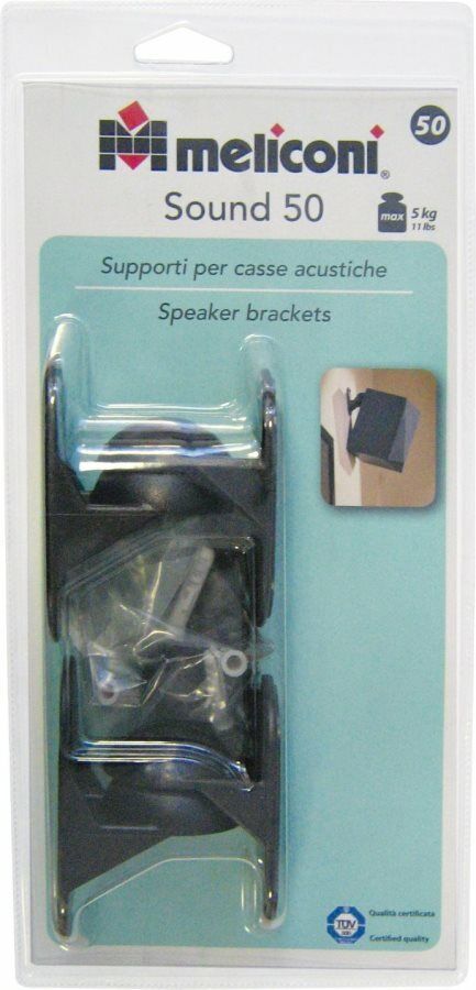 Coppia Staffe Diffusori Meliconi Space System Sound 50 Nero 480506