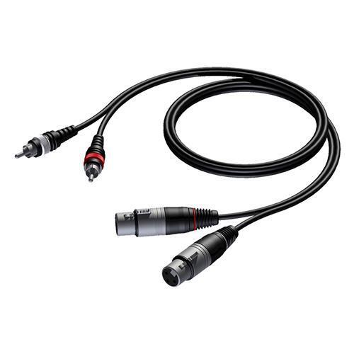 PROCAB CAB 705-1-5 - Cavo audio 1,5mt  2x XLR femmina/ 2xRCA maschio