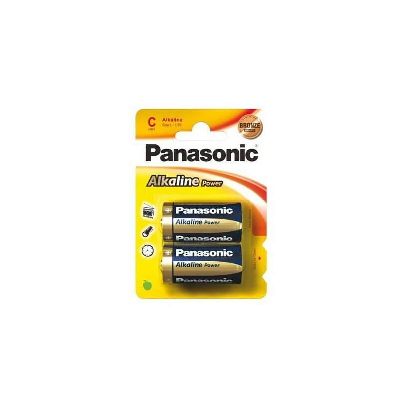 Blister 2 pile Mezzatorcia Alkaline C 1.5V PANASONIC