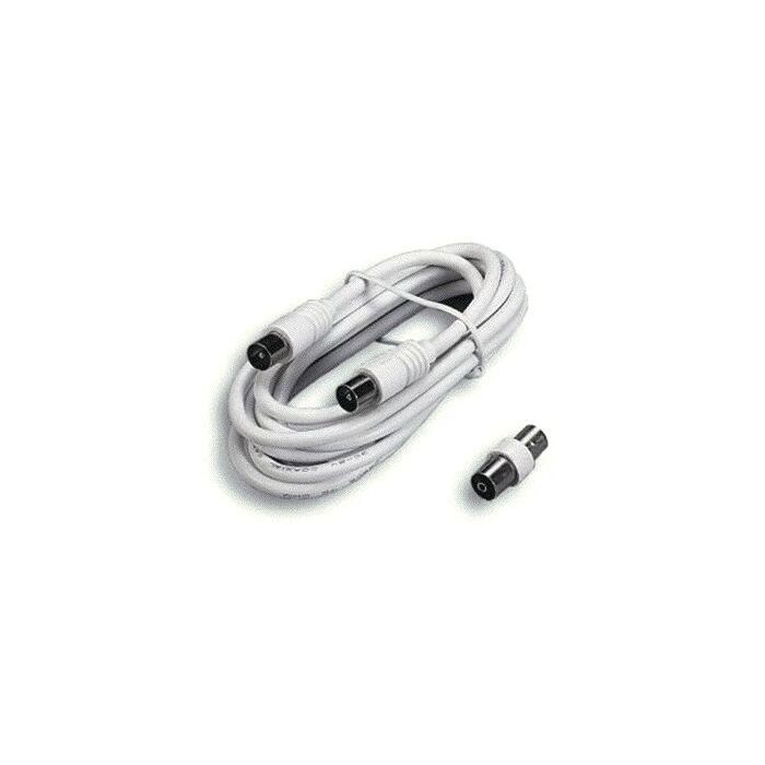 Cavo Lineare Tv coassiale Spina/spina diritta + adattatore 3 metri Bianco Maurer