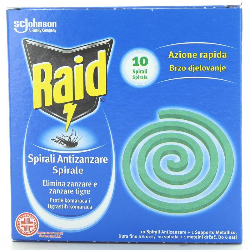 RAID INSETTICIDA SPIRALI ANTIZANZARE 10 PZ