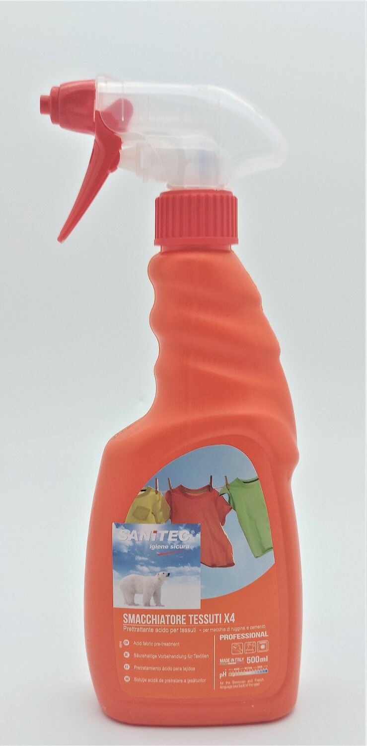 SMACCHIATORE TESSUTI X4 SPRAY PER RUGGINE E CEMENTO 500ML