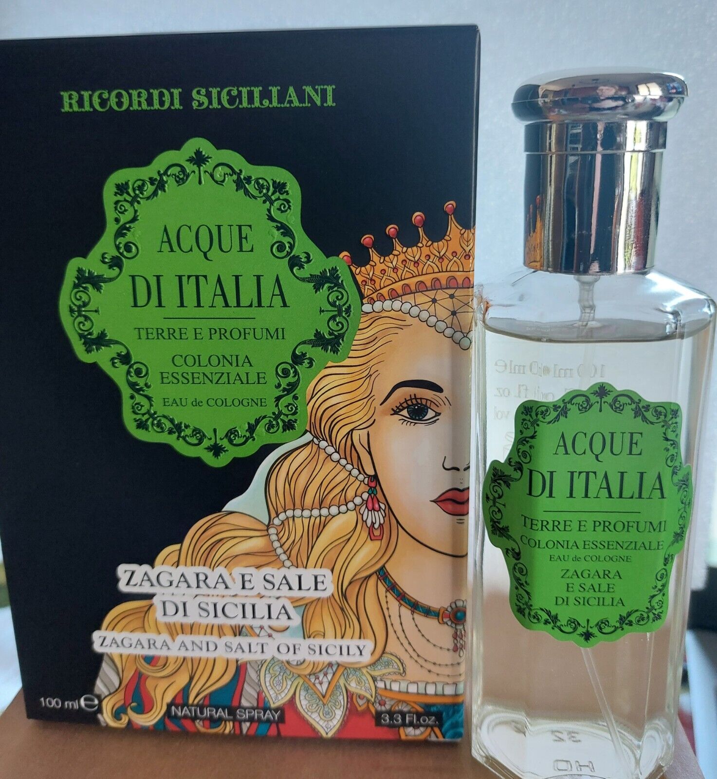 ACQUE D'ITALIA ZAGARA E SALE DI SICILIA EAU DE COLOGNE 100ML SPRAY