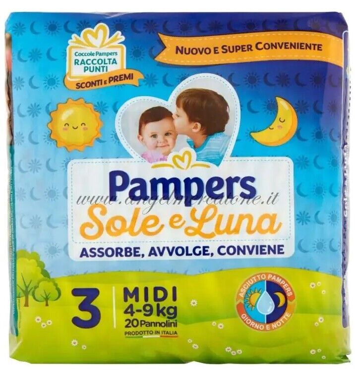 Pampers Sole e Luna Pannolini Assorbenti - Taglia 3 (4-9kg)