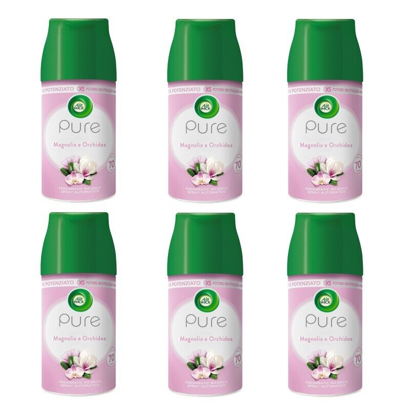 6pz Ricarica Diffusore Air Wick Pure Freshmatic Magnolia e Orchidea  250ml